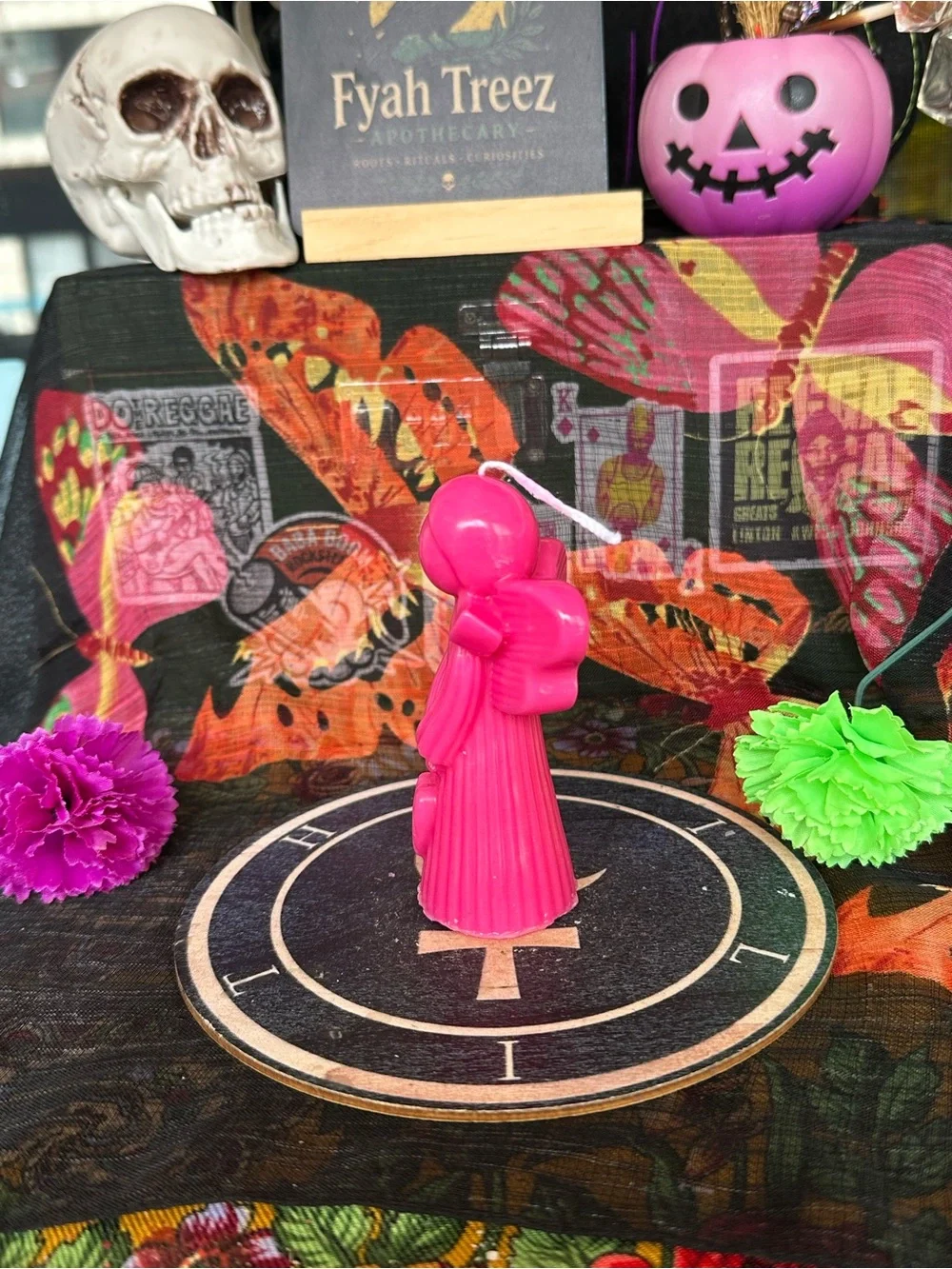 Handmade Pink Angel Candle with Heart – Spiritual Decor